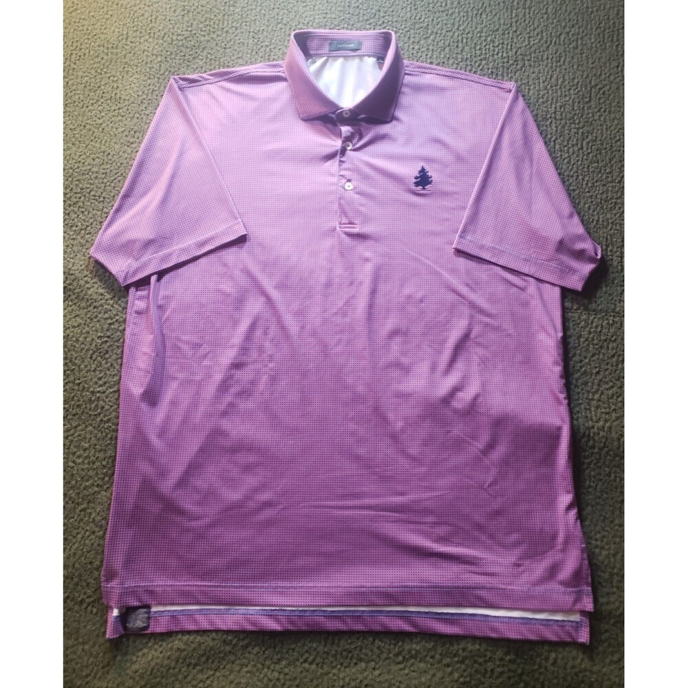 Turtleson Golf Performance Polo Shirt Mens XL Purple Pink Blue Small Checkered